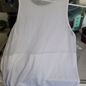 Nwot Bombshell Sportswear Half Mesh Tie Tank Sz L